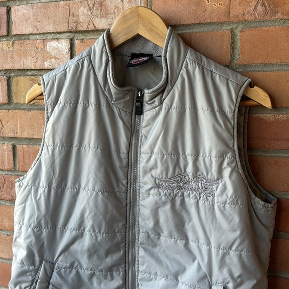 Vintage Y2K Harley Davidson Vest / Medium / Embroidered / Silver - Picture 2 of 6